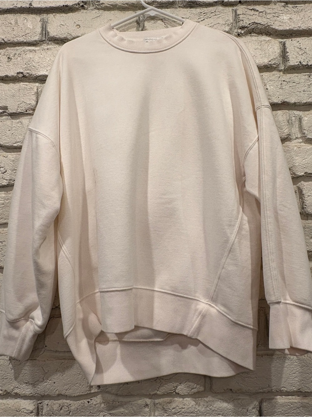 Beyond Yoga, Women's oversized, size S, light cream, crewneck sweatshirt